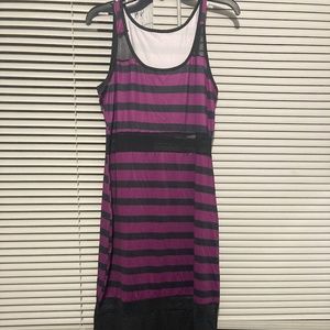 Purple and Black Sheer Panel Sundress